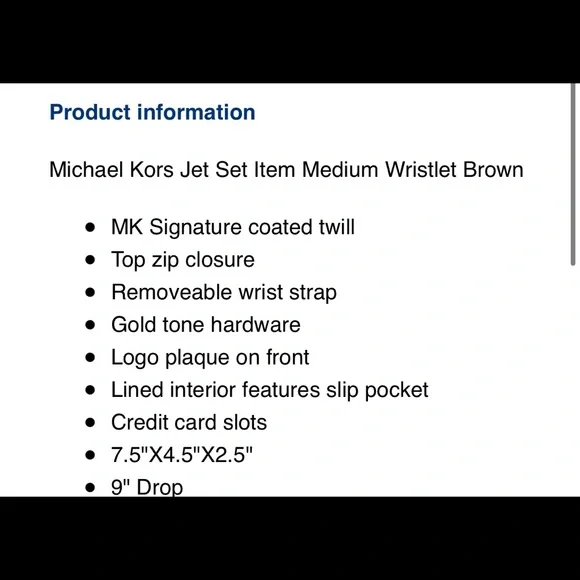 Michael Kors Jet Set Medium Wristlet Brown - Picture 4 of 7